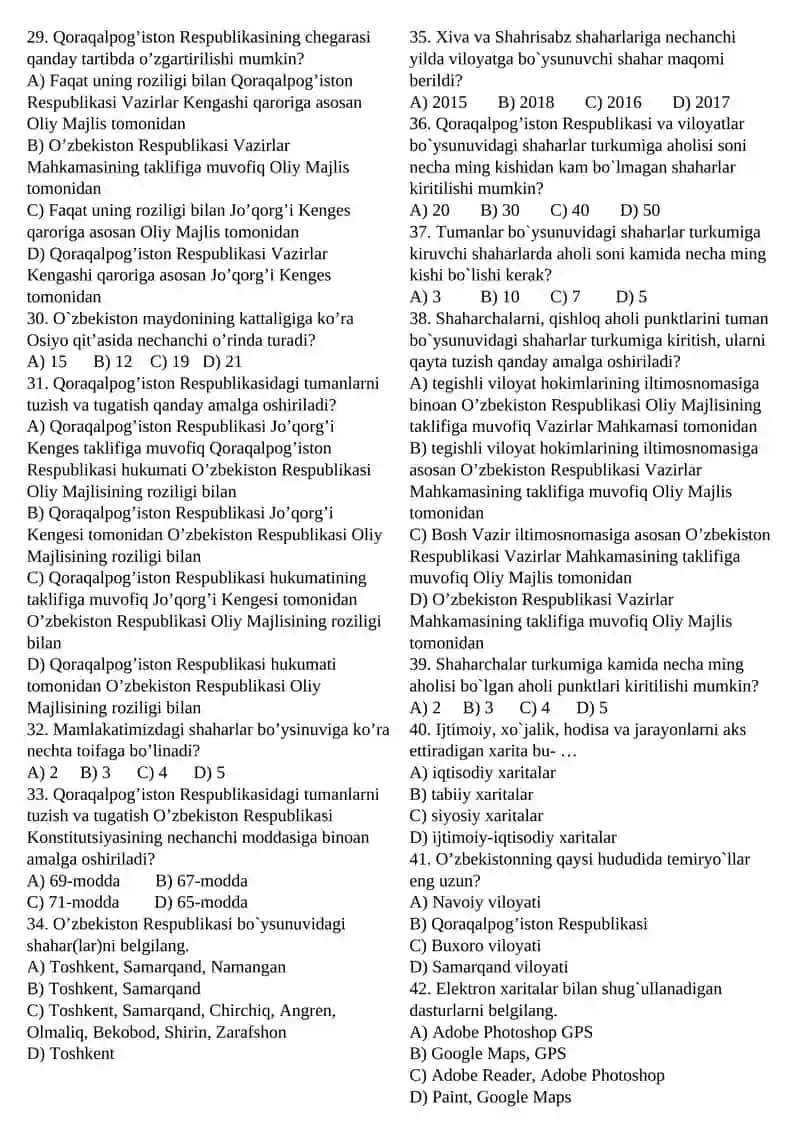 O`zbekistonning geografik o`rni va ma’muriy hududiy tuzilishi 3