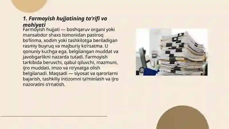Farmoyish hujjatlari va ularning turlari 3