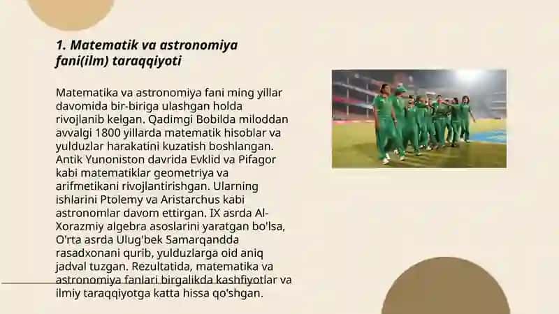 Musulmon uyĝonish davrida Òrta Osiyoda ilm-fan 3