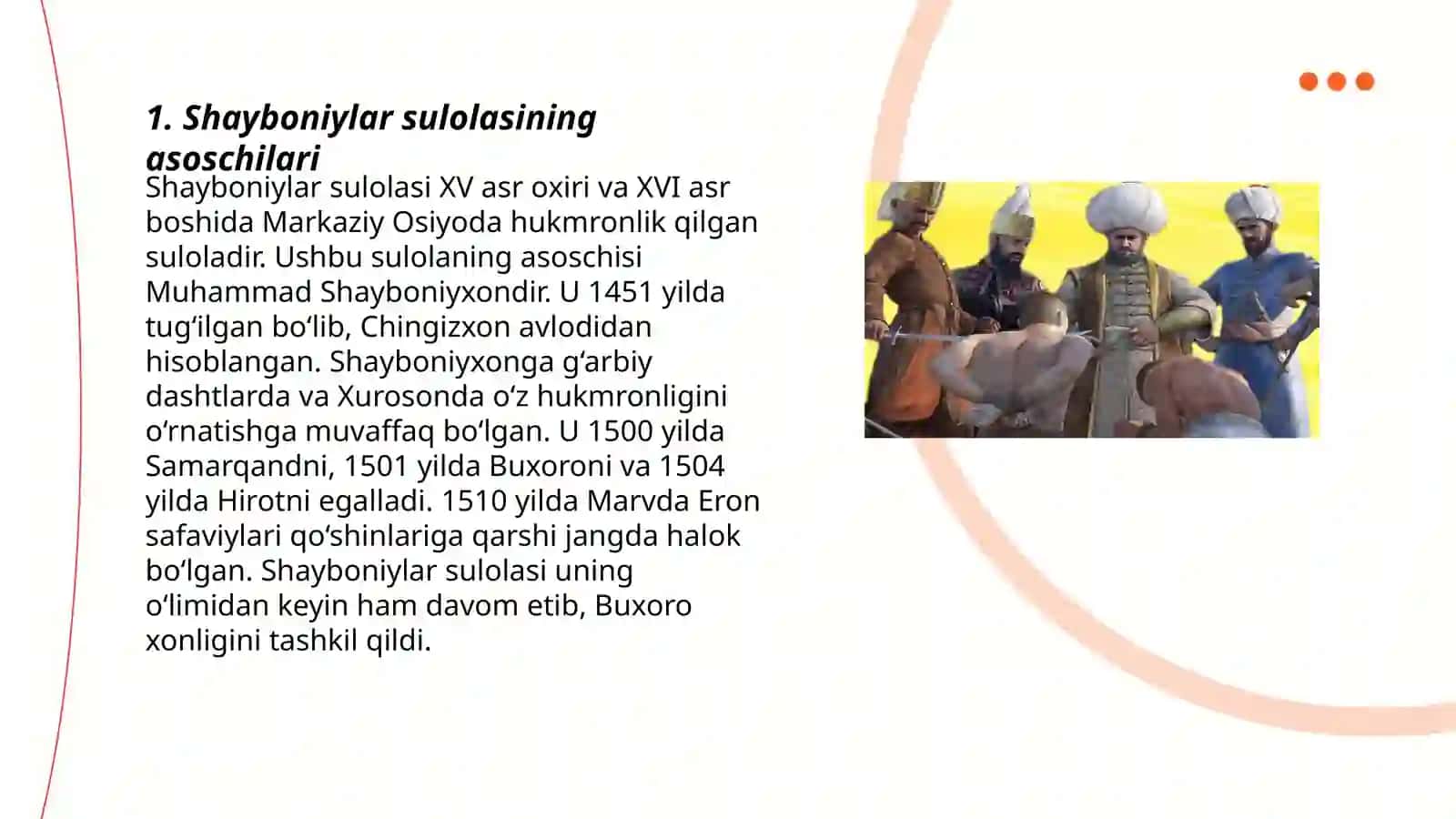 Shayboniyalar va Ashtorxoniylar sulolasi 3