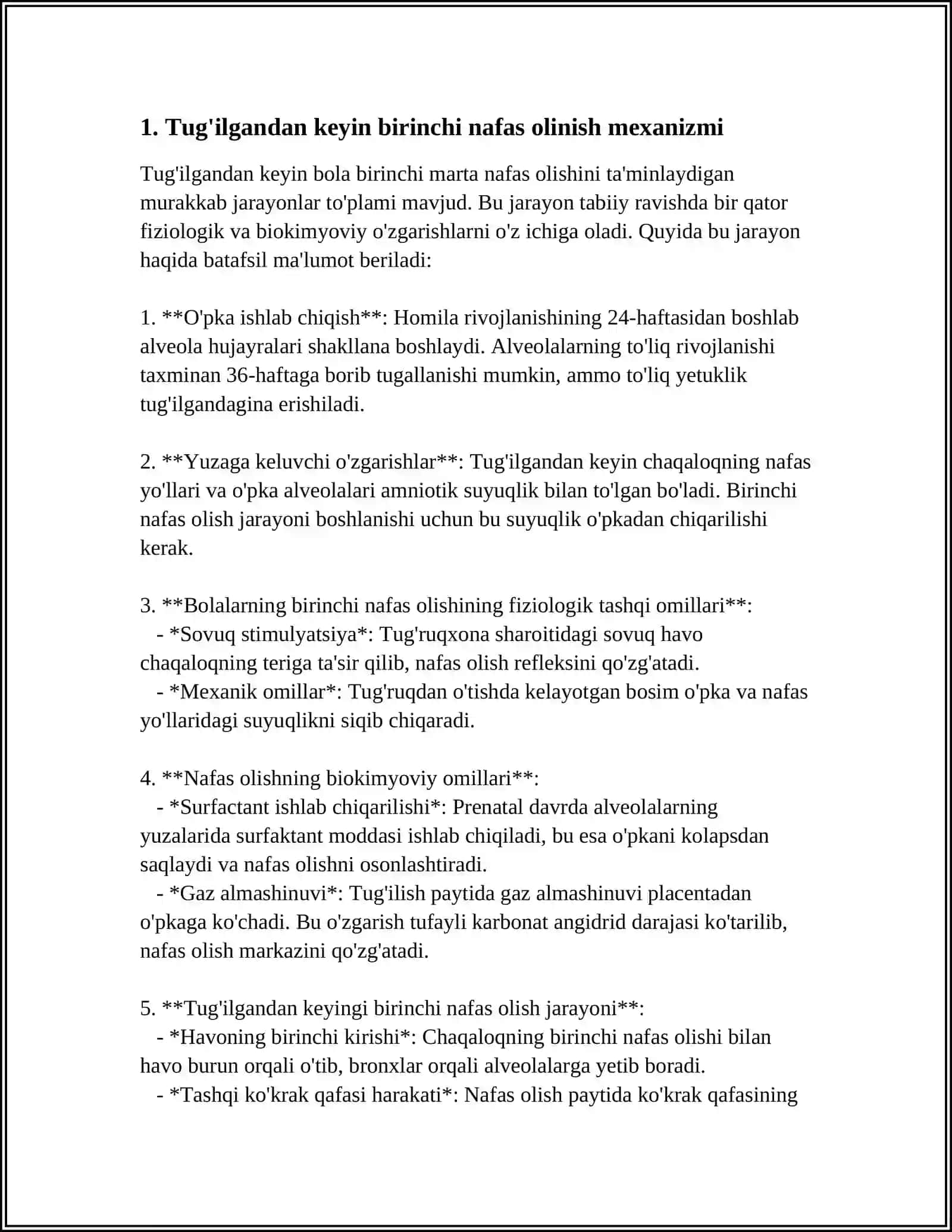 BOLALARDA BIRINCHI NAFAS MEXANIZMI VA YUQORI,O’RTA,PASTKI NAFAS YO’LLARINING ANATOMA-FIZIOLOGIK XUSUSIYATLARI 3
