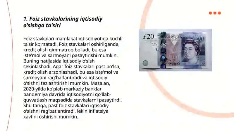 Foiz stavkalarining moliya bozorlaridagi ahamiyati 3