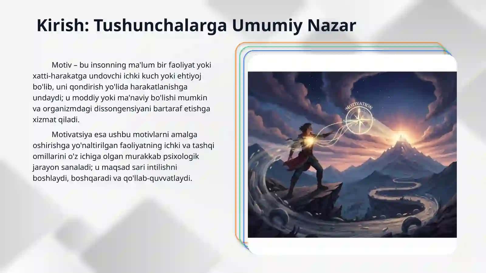 Motiv va motivatsiya,hissiyotning paydo bo’lishi 3