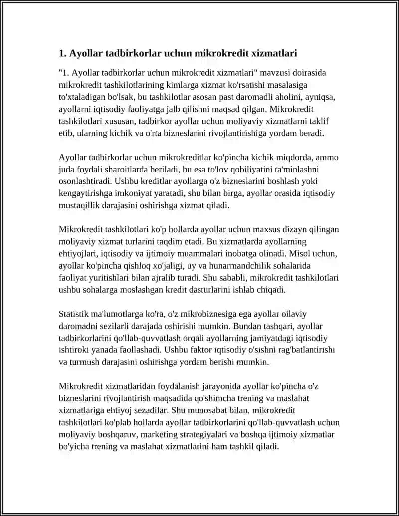 MIKRO KREDIT TASHKILOTLARI KIMLARGA XIZMAT KO'RSATADI 3