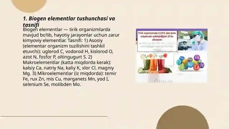 Organizmdagi biogen elementlar, ular bilan bog'liq bo'lgan o'zgarishlar 3