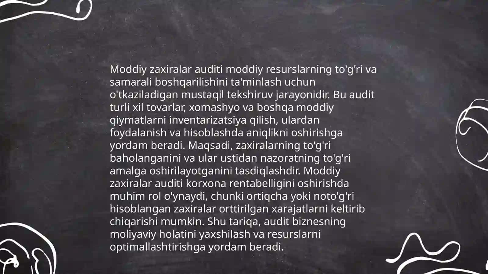Tovar moddiy zaxiralar auditi mavzu 3