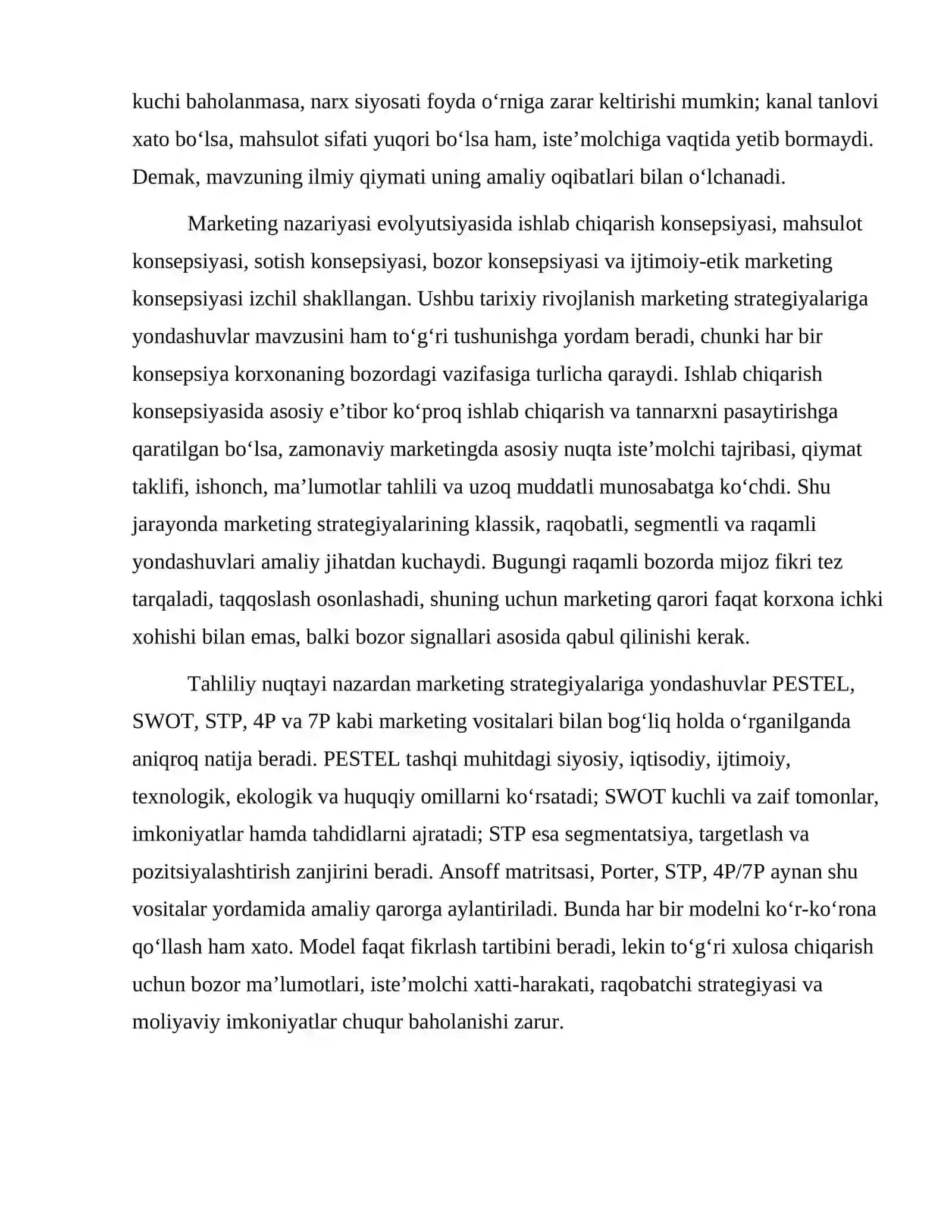 Marketing strategiyalariga yondashuvlar 3