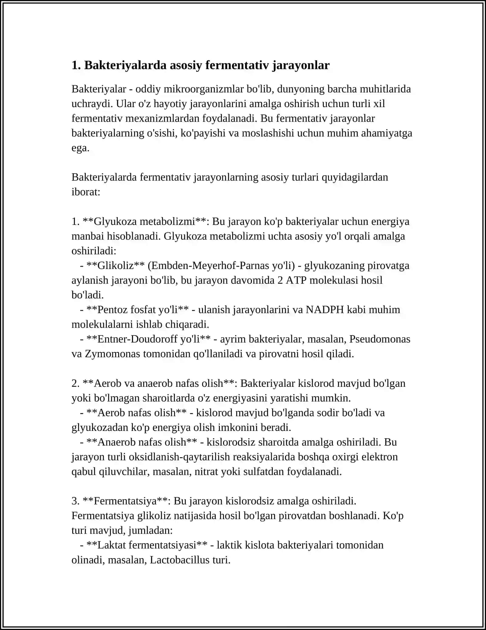 BAKTERIYALARDA FERMENTATIV JARAYONLAR 3