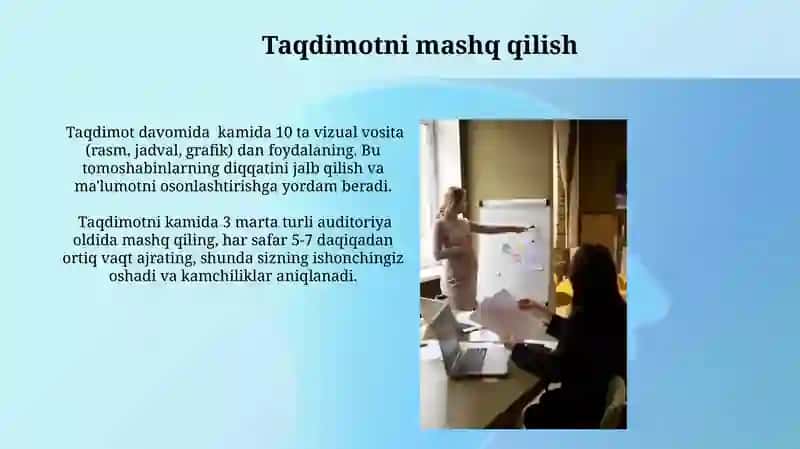 Taqdimot tayorlash va taqdim etish usullari va vositalari 3