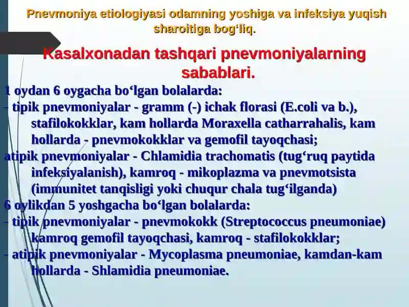 Bolalarda pnevmaniyaning kechishi 3