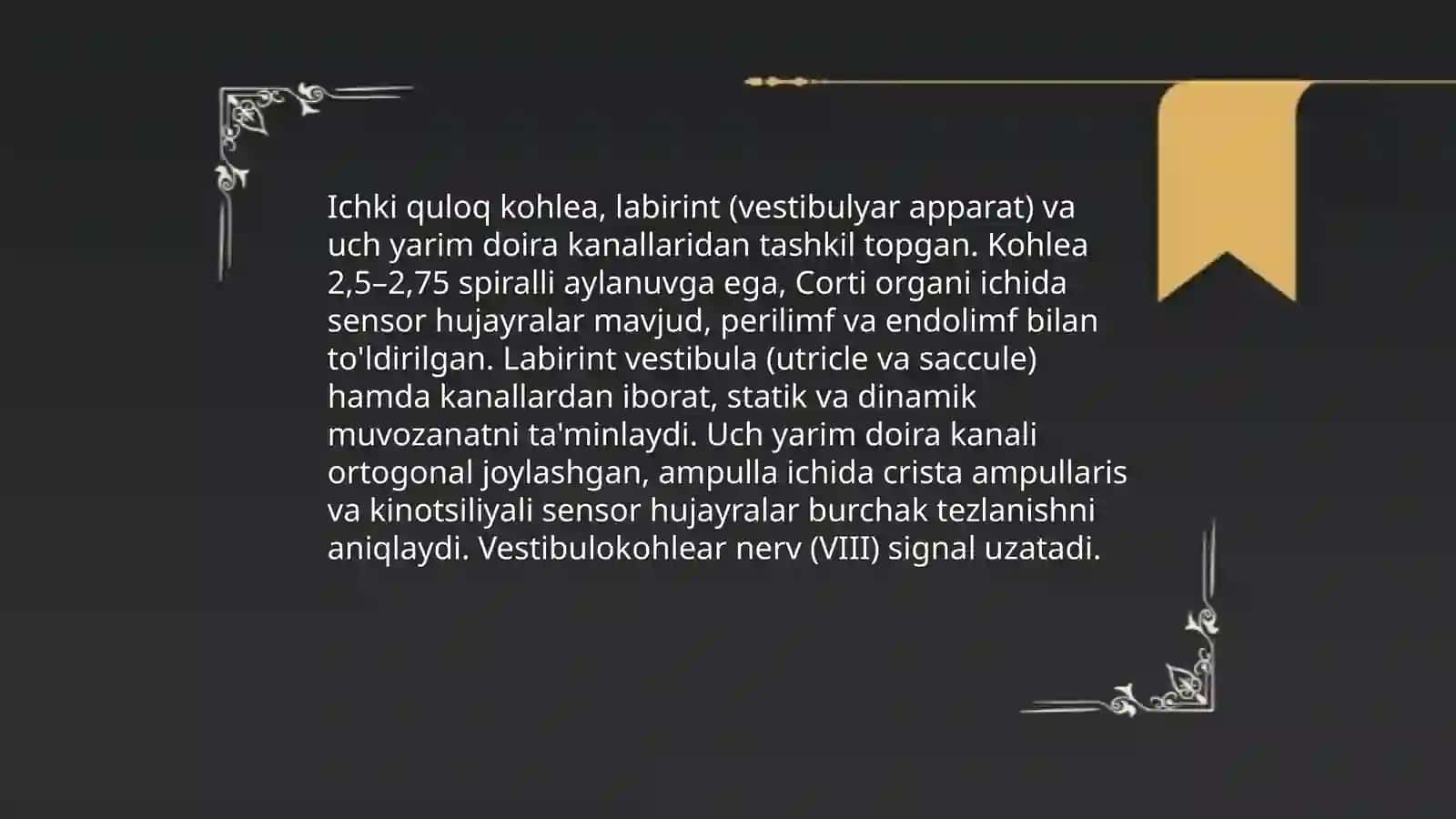 Ichki quloq faoliyati va kasalliklari 3