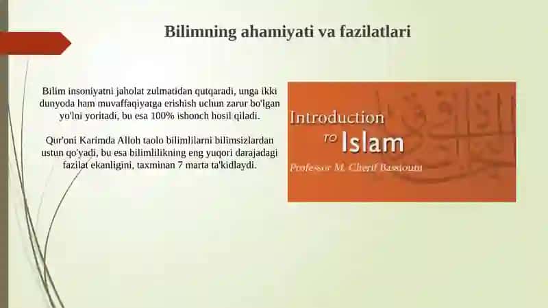 Bilimning ahamiyati va fazilatlari Islomda 3