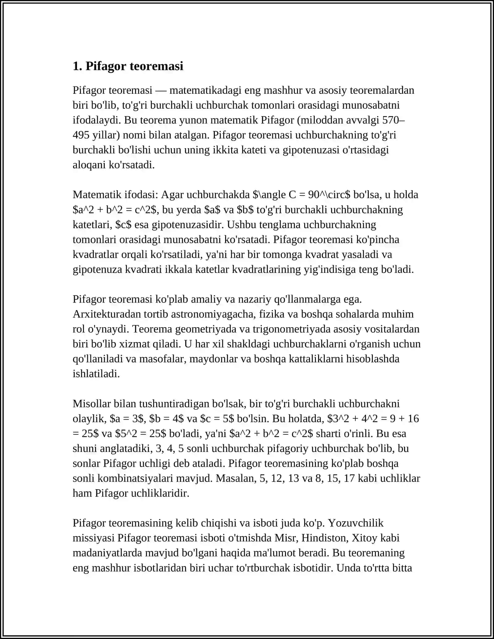 POST TEOREMASI VA UNING NATIJALARI 3