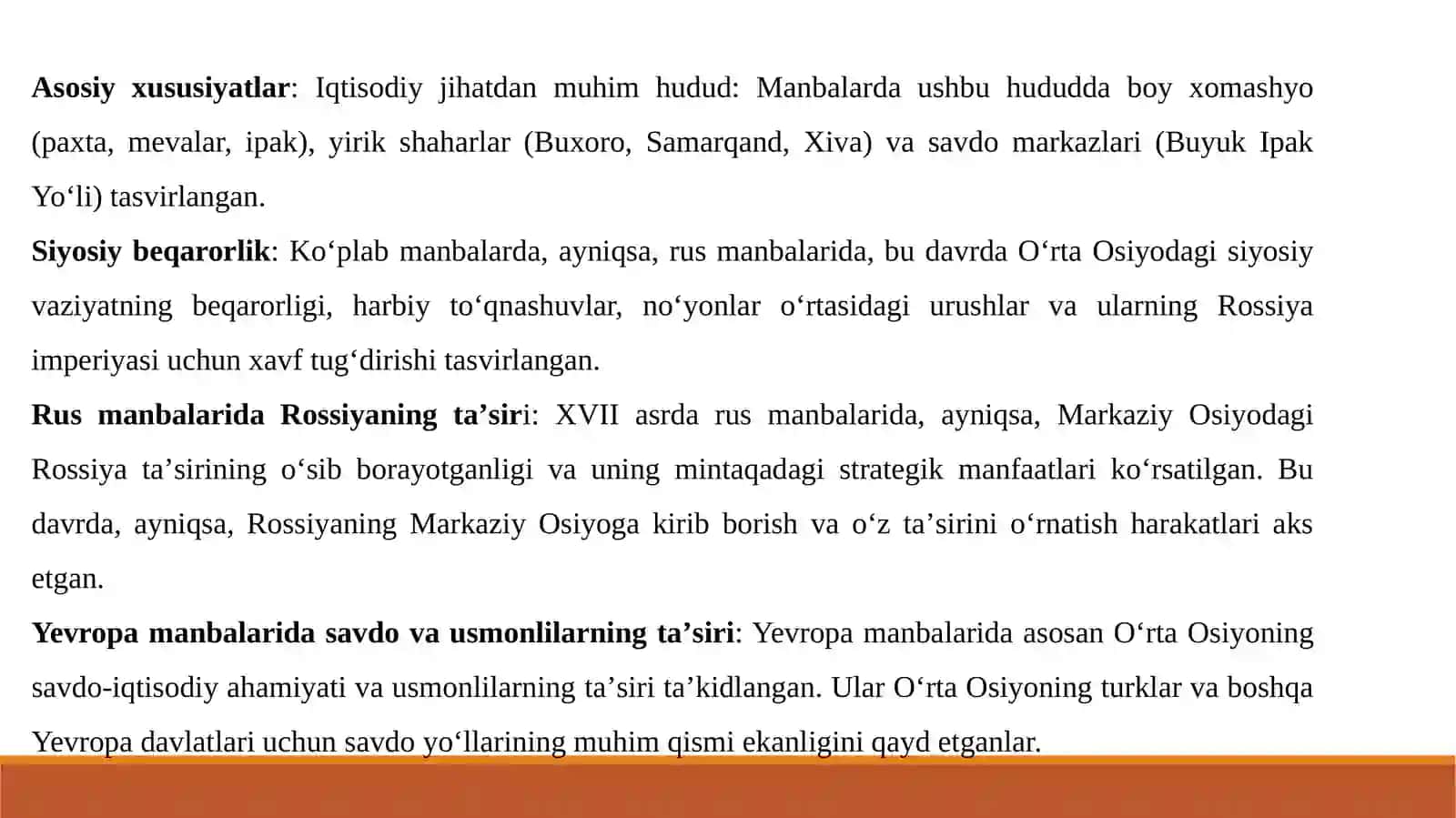 XVII XVIII asrlarrusvaevropatillaridagimanbalardaO'rtaOsiyotavsifi 3