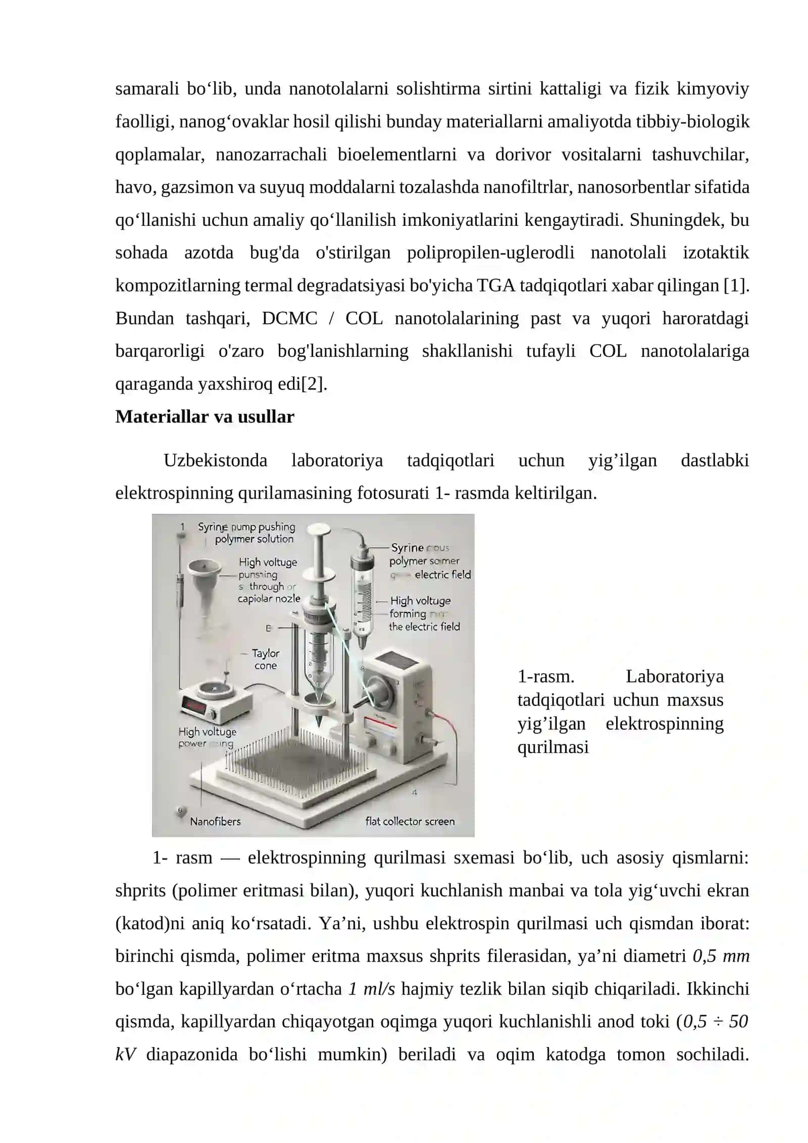 Elektrospinning texnologiyasi mahsuloti 3
