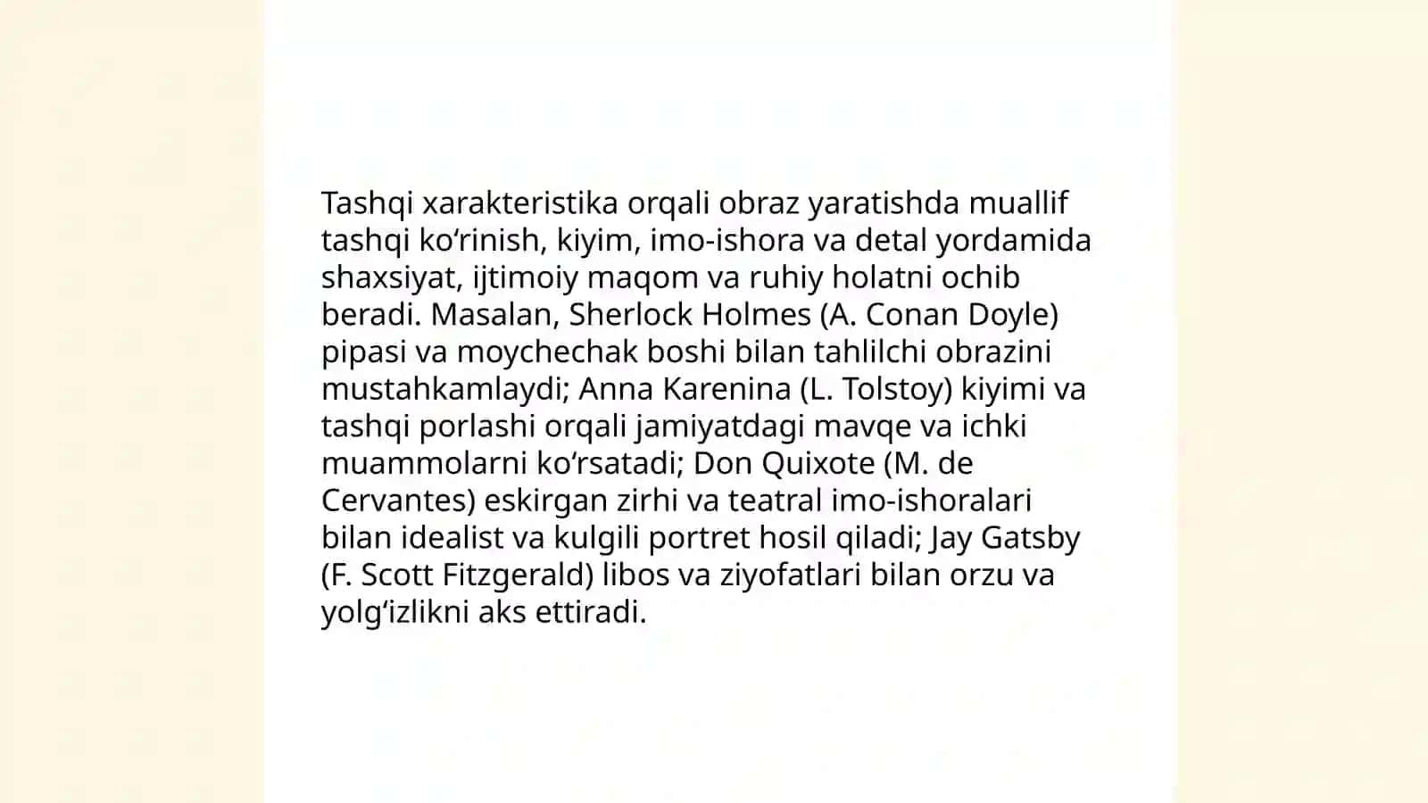Obraz yaratish yo'llari (jahon adiblari asarlari misolida) 3