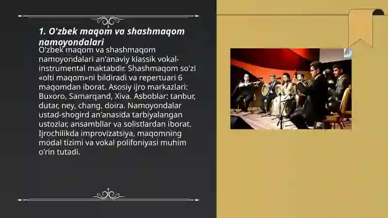 O'zbek maqom va shashmaqom namoyondalari 3