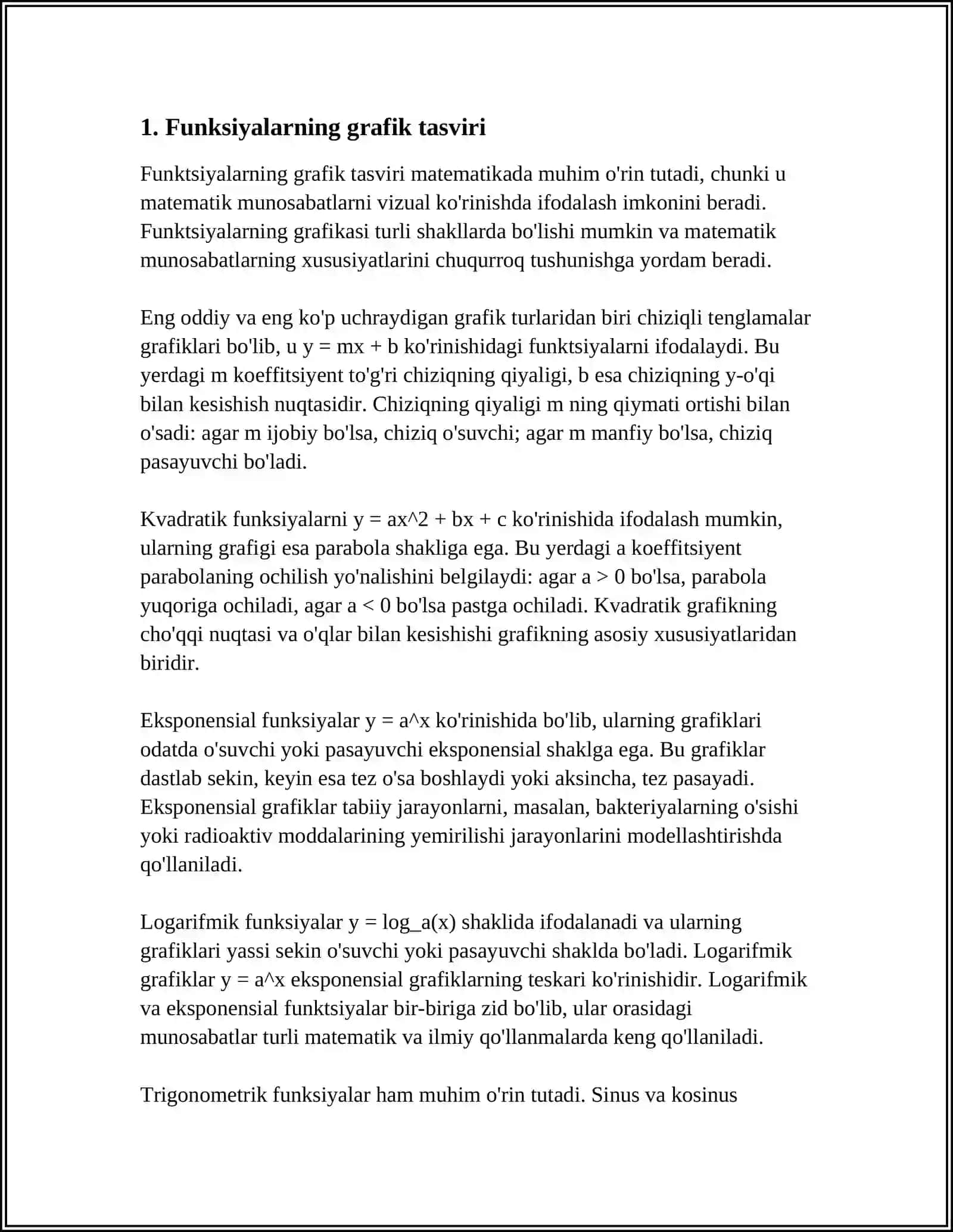 FUNKSIYALARNING BERILISH USULARI GA REFERAT 3