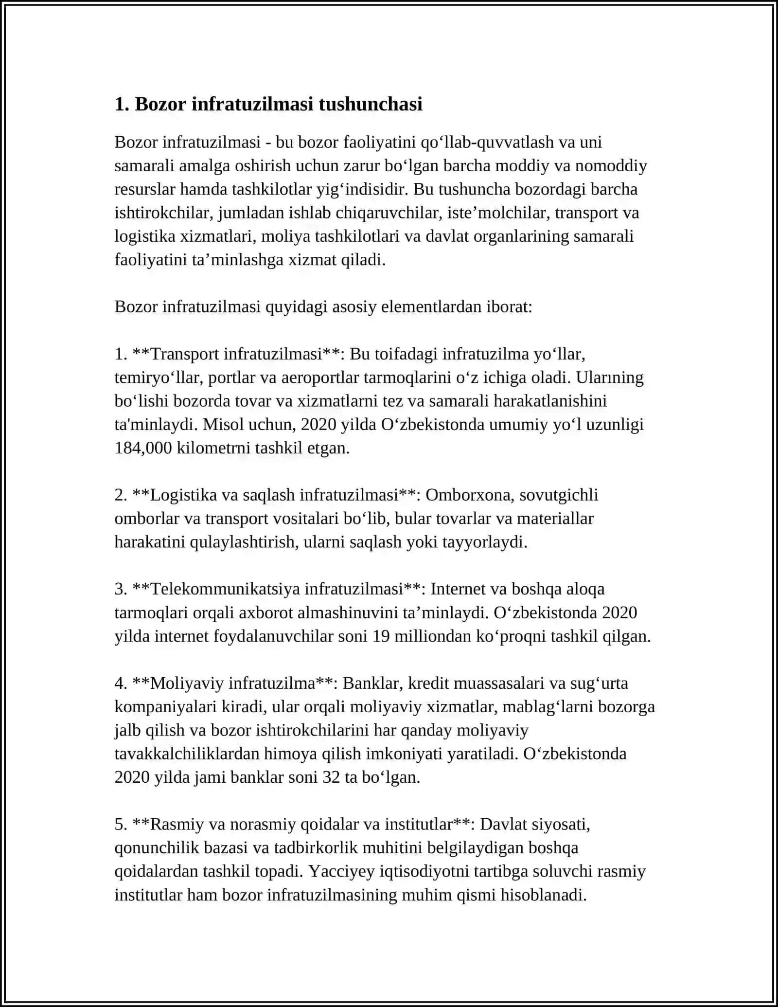 BOZOR INFRASTRUKTURASI VA UNING ELEMENTLARI 3