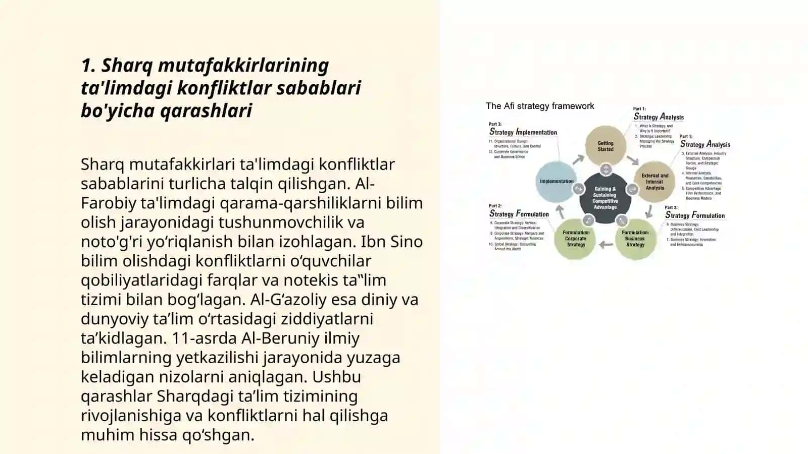 Sharq muttafakirlarining konfiliktlarni yuzaga kelish sabablari va ularni bartataraf etish haqidagi pedagogik gʻoyalarni oʻrganish hamda tadbiq etish 3