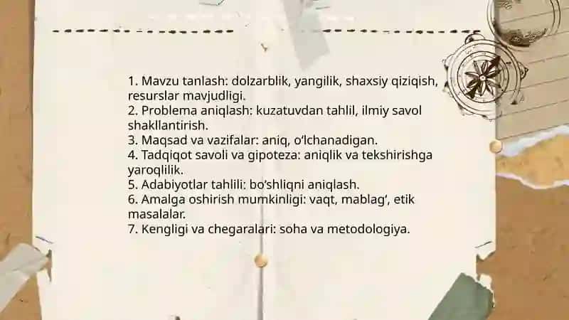 Ilmiy tadqiqot ishlarini olib borish bosqichlari 3