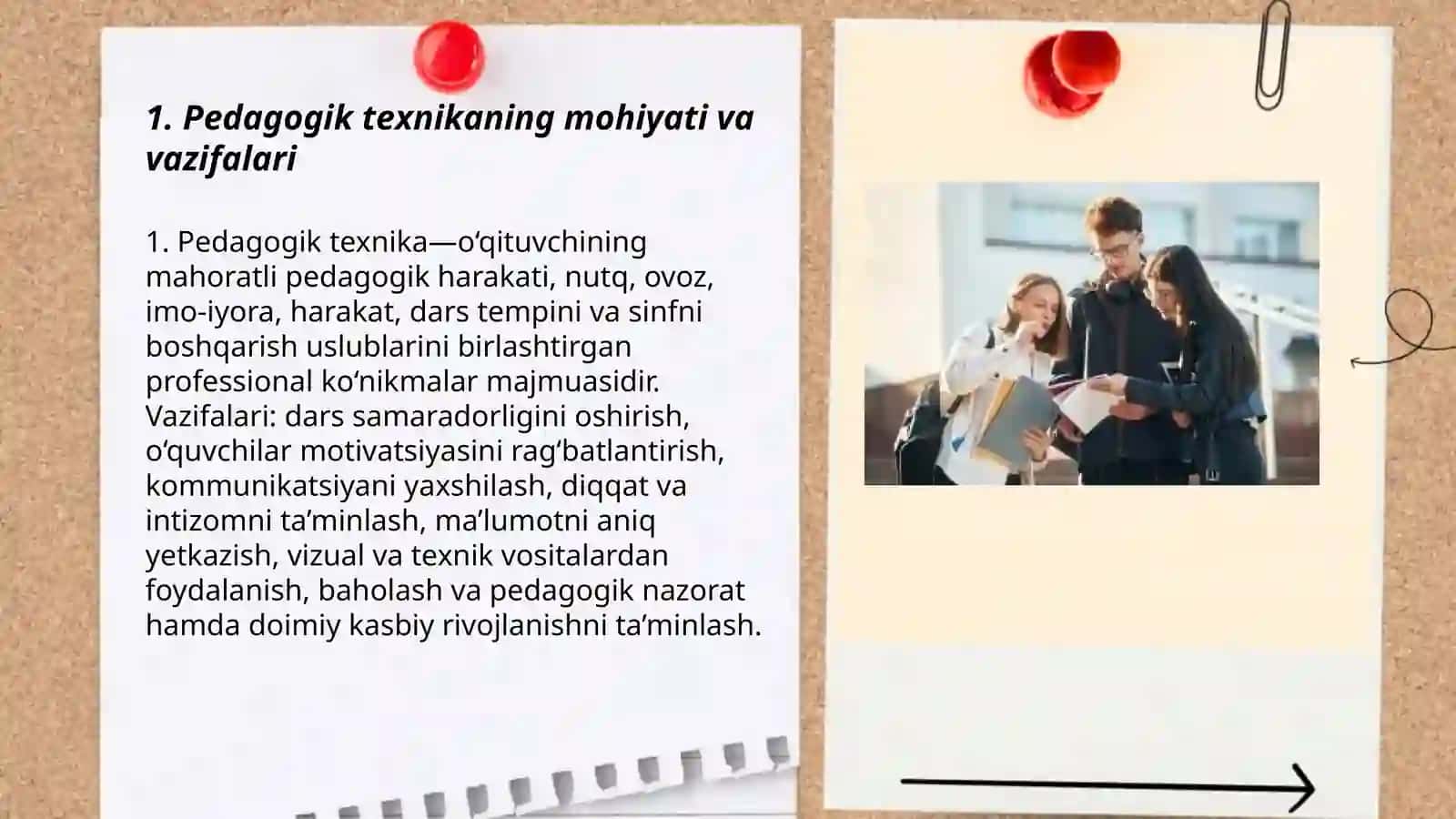 O'qituvchining kasbiy faoliyatida pedagogik texnikaning ahamiyati va uni shakllantirish uslublari 3