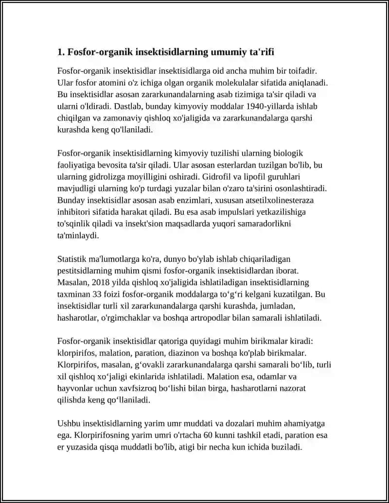 FOSFOR-ORGANIK INSEKTISID VA AKARASIDLARNING XOSSALARI VA ULAR BILAN TANISHISH 3