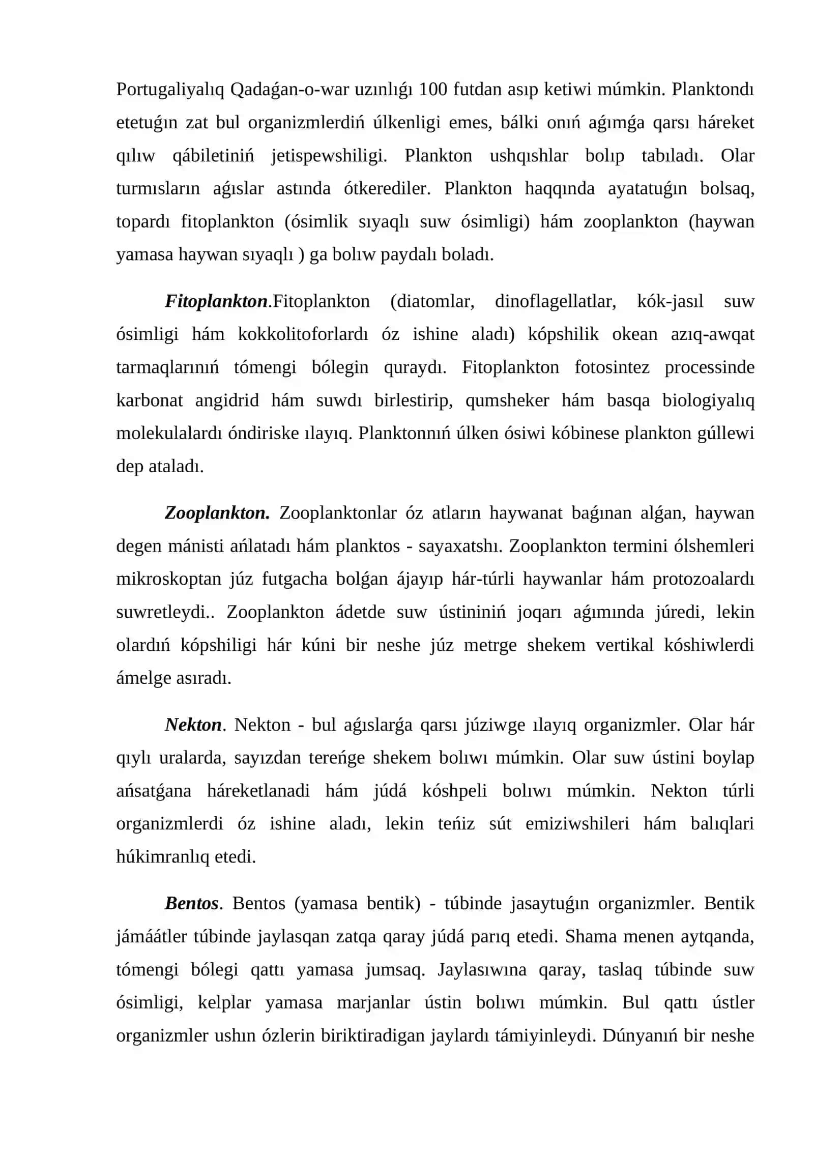 Ashıq okeanda jasaytuǵın kóplegen túrler 3