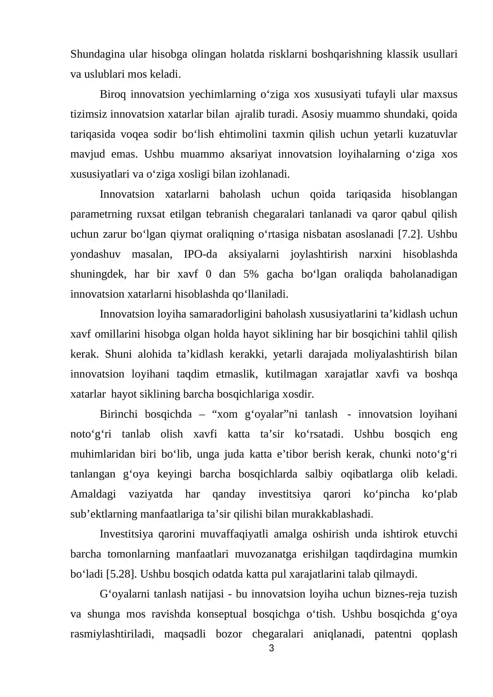 Innovatsion loyihaning samaradorligi 3
