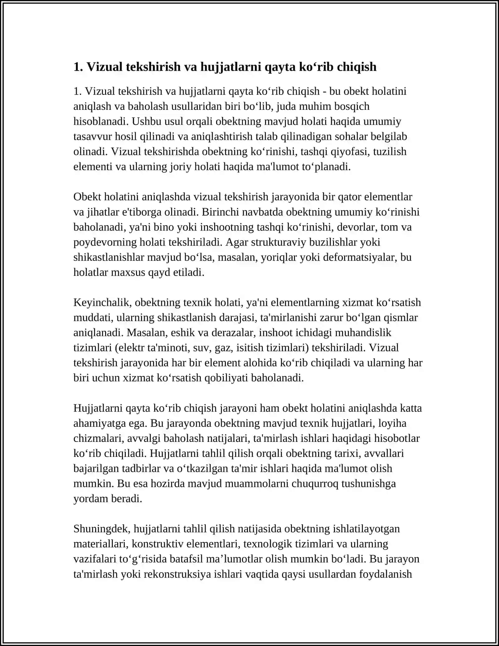 OBEKT HOLATINI ANIQLASH VA BAXOLASH USULLARI 3