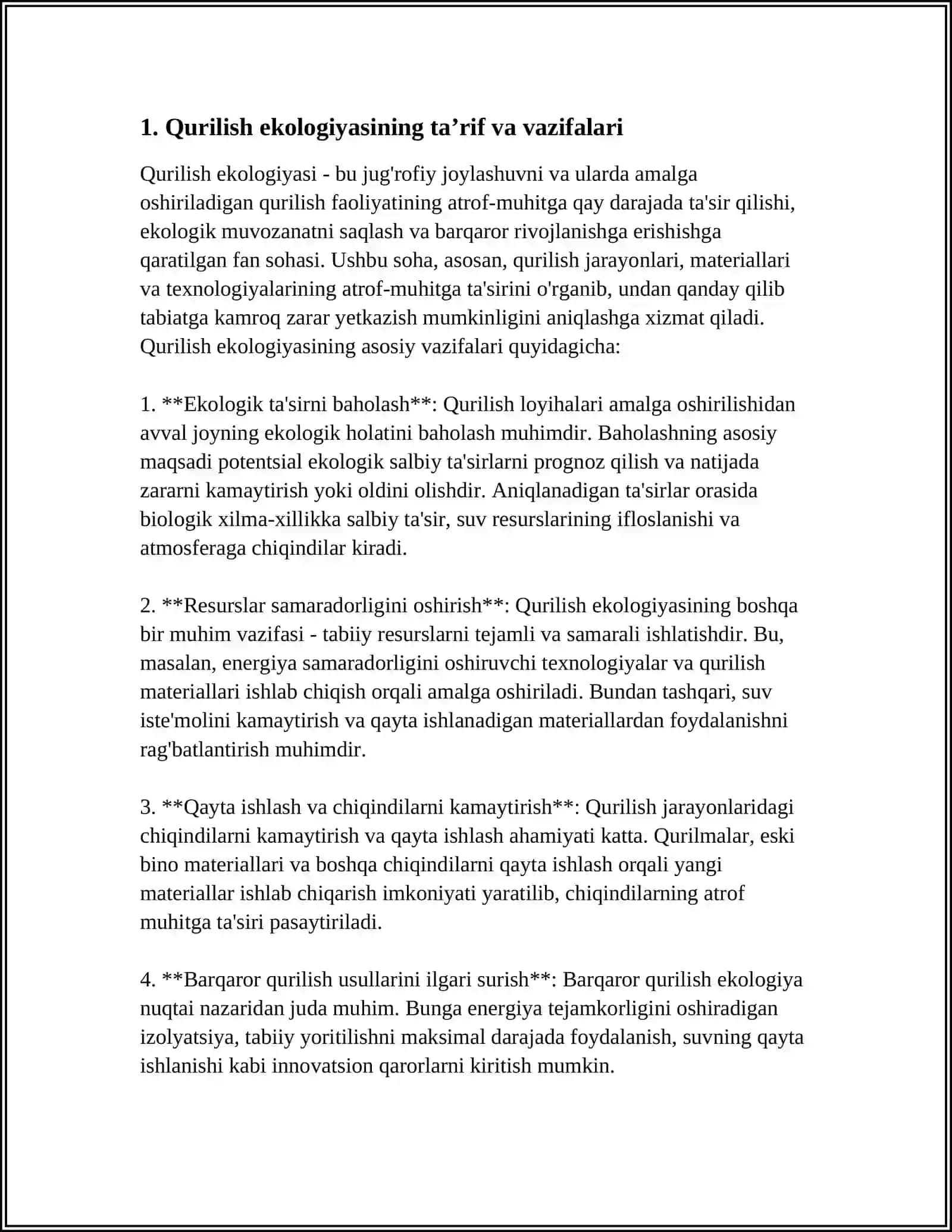 Qurilish Ekologiyasining Asosiy Tushunchalari 3