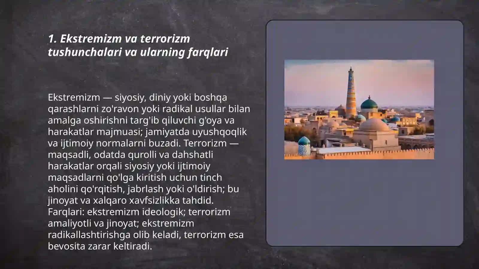 Ekstremizm va terrorizmning mohiyati va uning jamiyat barqarorligiga tahdidi 3