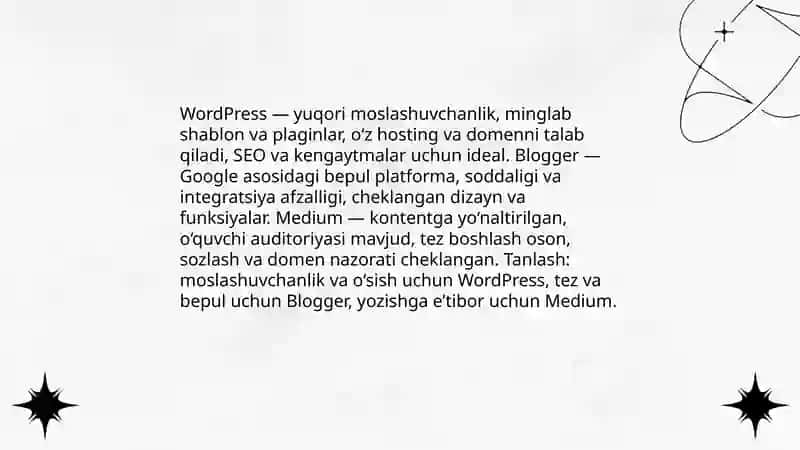 Blog platformalari: WordPress, Blogger, Medium 3