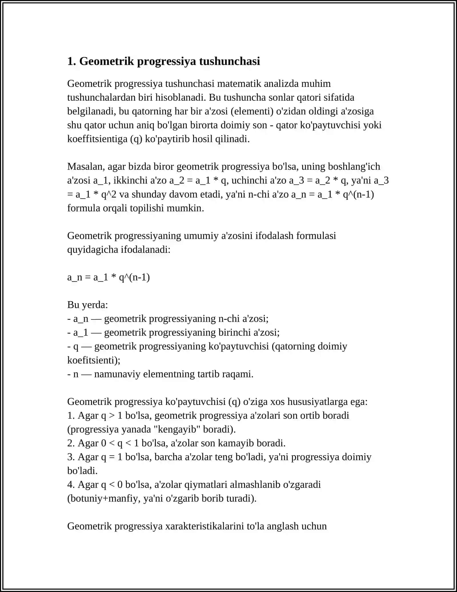 GEOMETRIK PROGRESSIYA 3