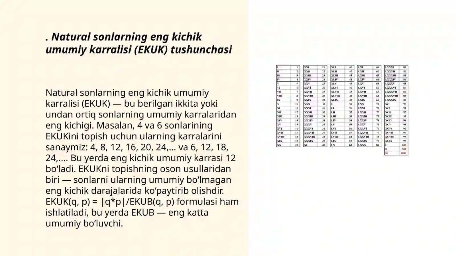 Natural sonlarning eng kichik umumiy karralisi va uning xossalarining isboti 3