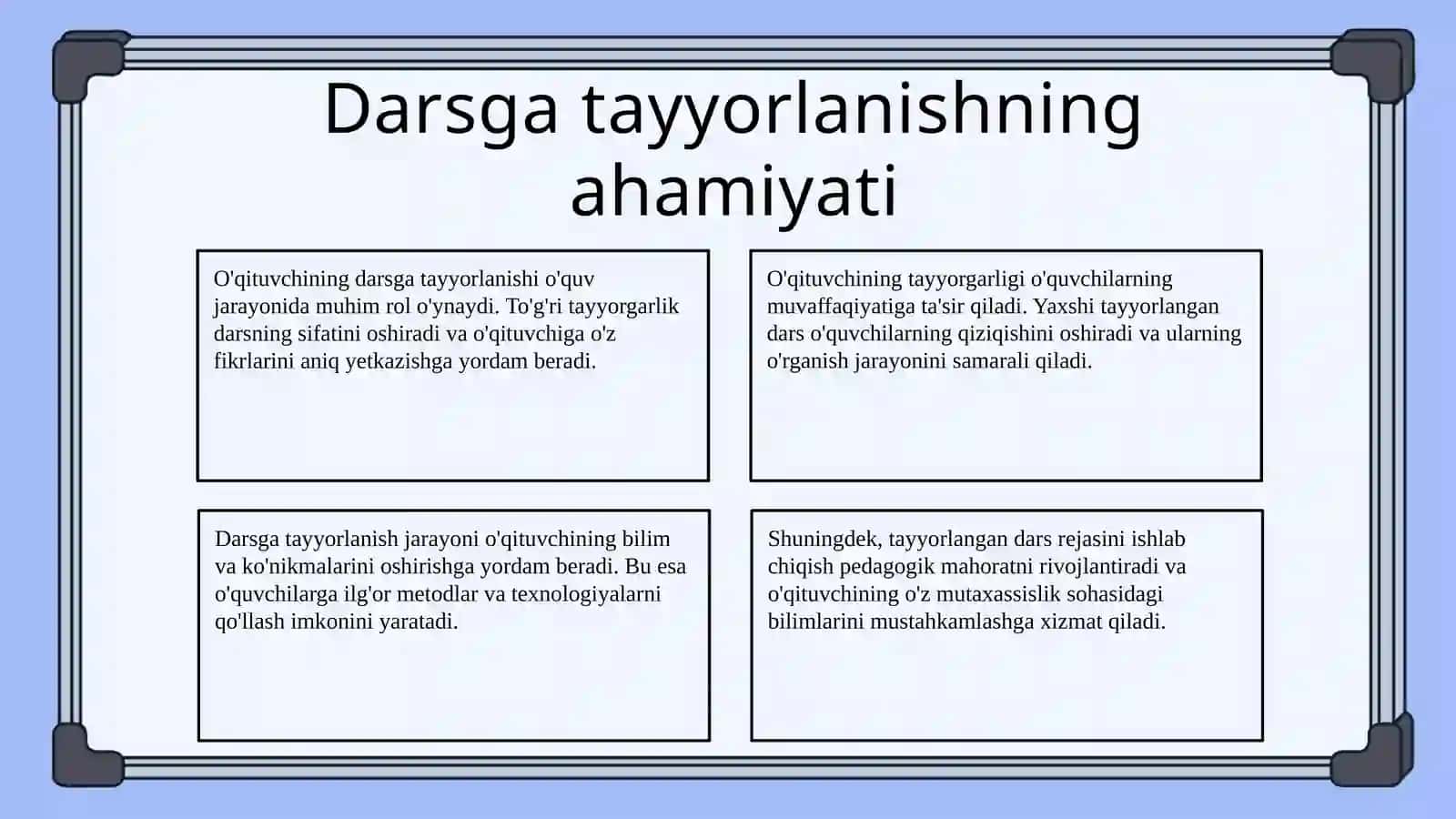 O‘qituvchining darsga tayyorlanishi 3