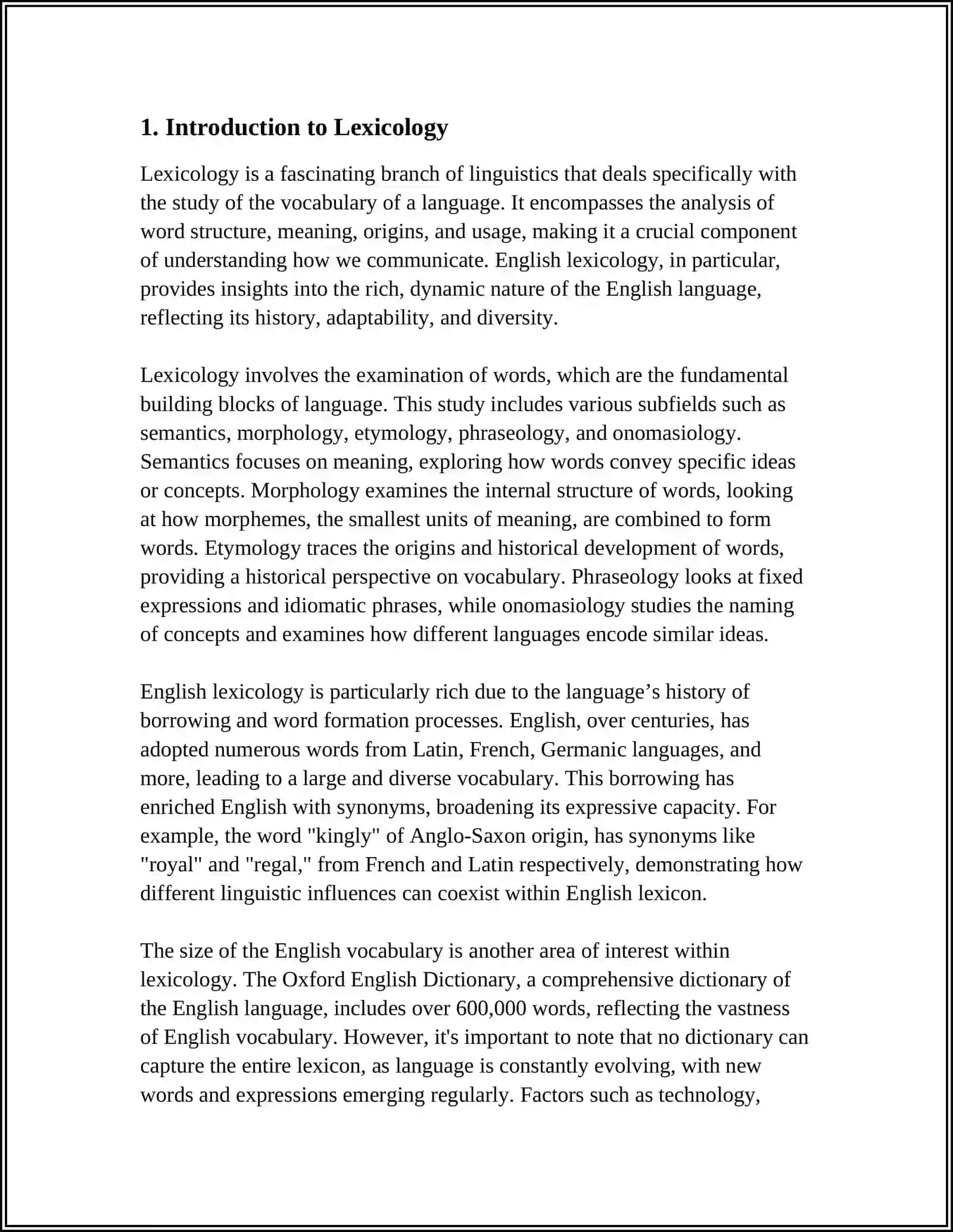 LEXICOLOGY AND THE LANGUAGE MAVZUSIDA INGLIZCHA 10 BETLIK REFERAT 3