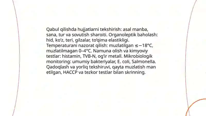 Baliq va dengiz mahsulotlariga dastlabki ishlov berish va ulardan YATM tayyorlash 3