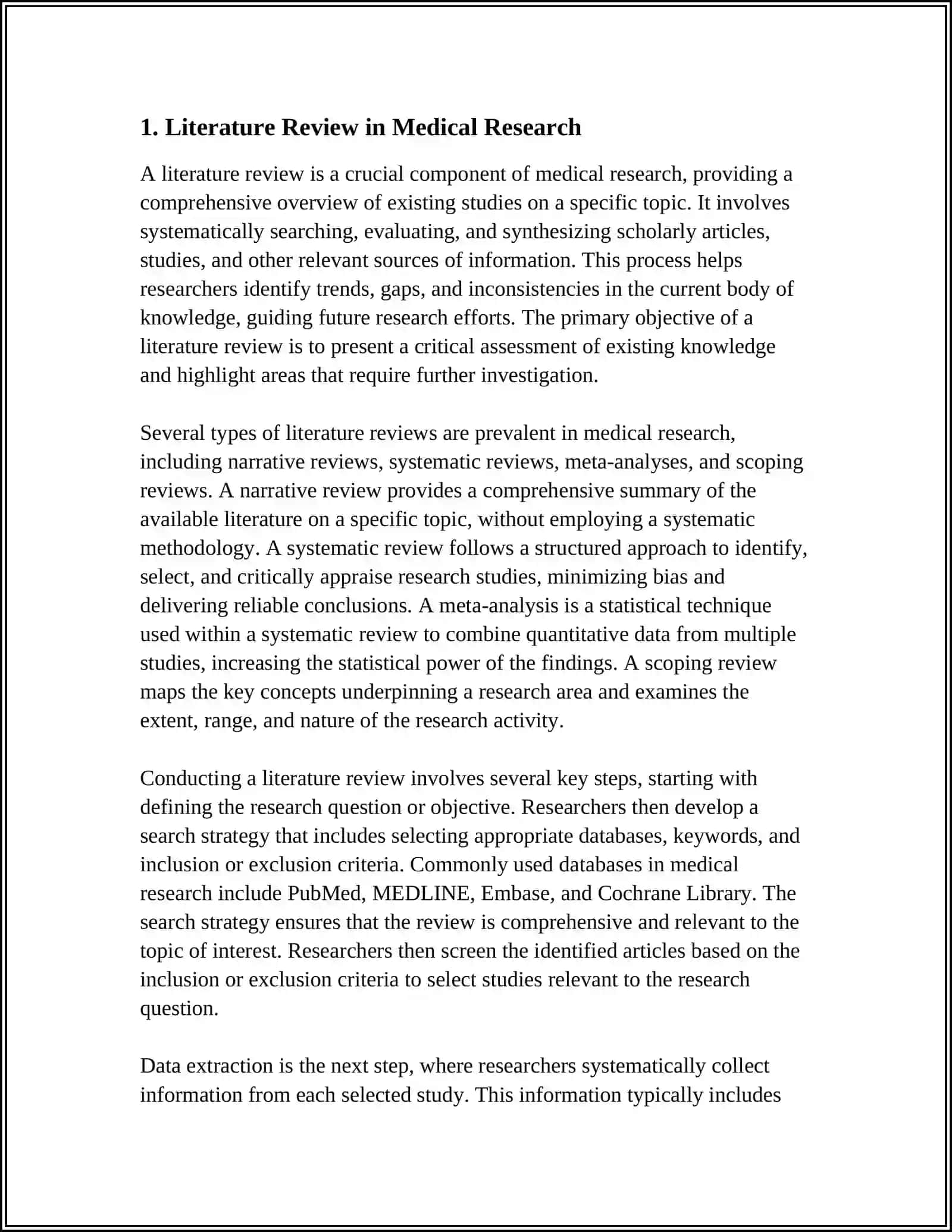 Literature Review in Medical Research 3