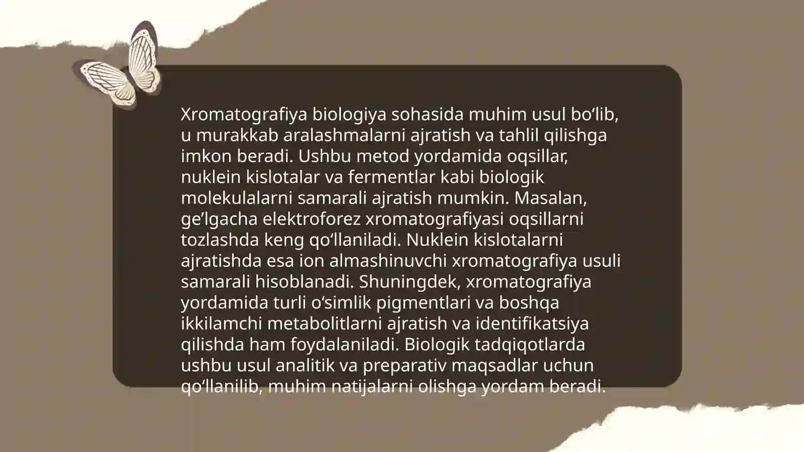 Xromatografiyaning biologiya va tibbiyotda qo'llanilishi 3