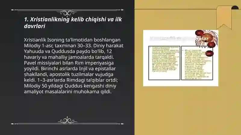 Xristianlik dini tarixi asosiy g'oyalari 3
