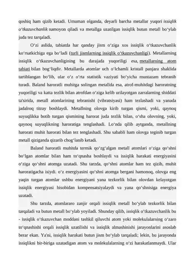 Issiqlik almashish. Issiqlik o‘tkazuvchanlik, Konvektsiya, Nurlanish оrqali issiqlik almashish 3