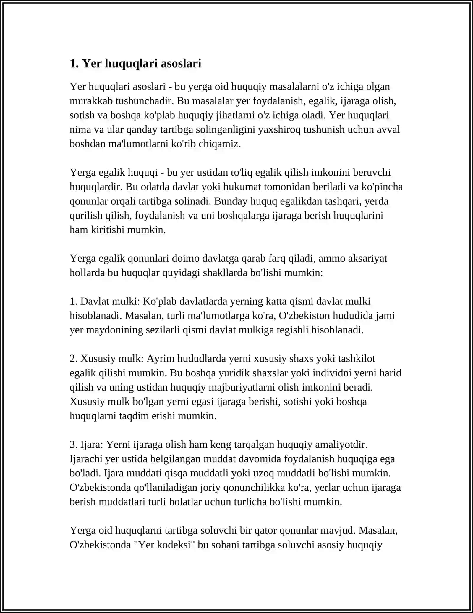 O’zbekiston Respublikasi Qonunlari-Yer Huquqlarining Maxsus Manbasi Sifatida 3