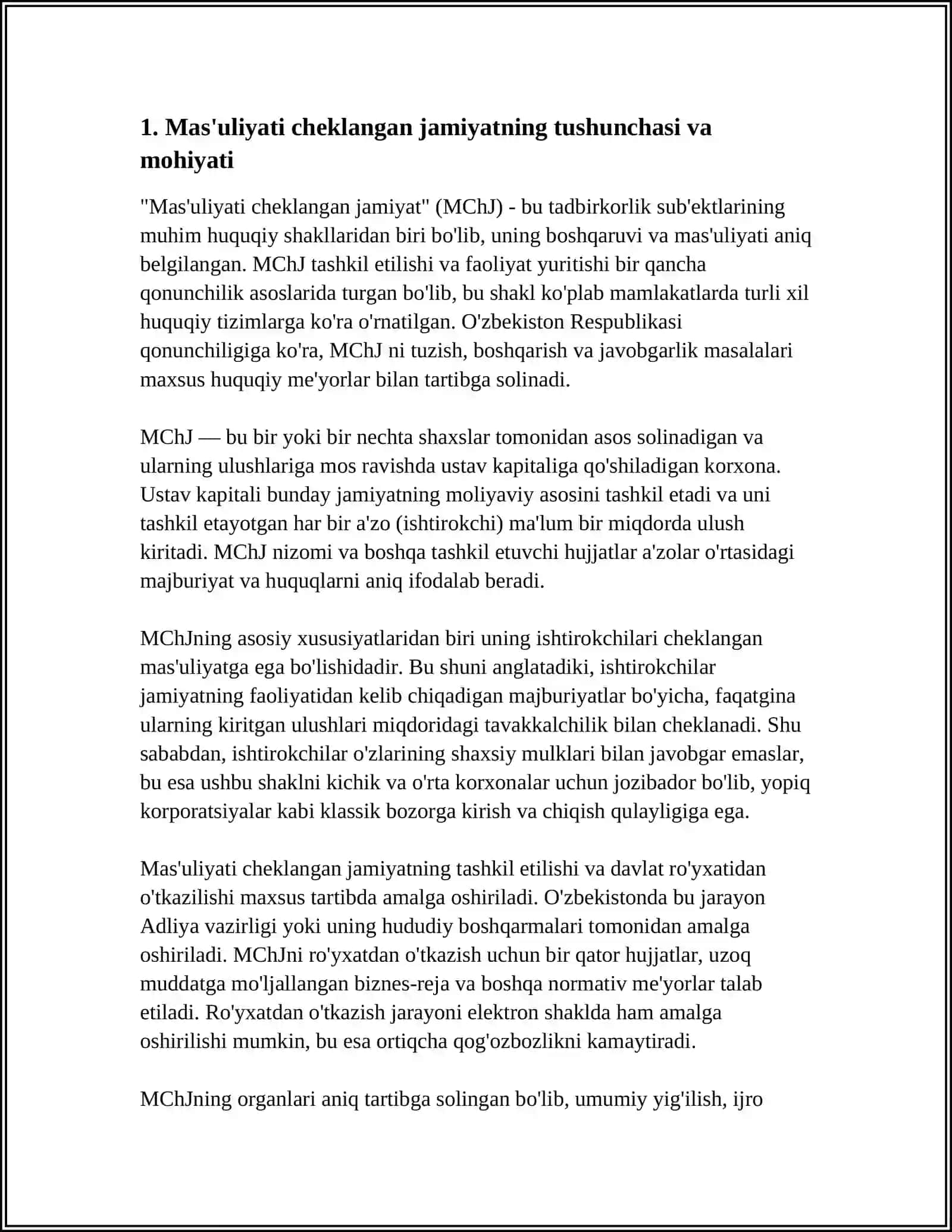 MASʼULIYATI CHEKLANGAN JAMIYATLARNING TASHKILIY-IQTISODIY ASOSLARI 3