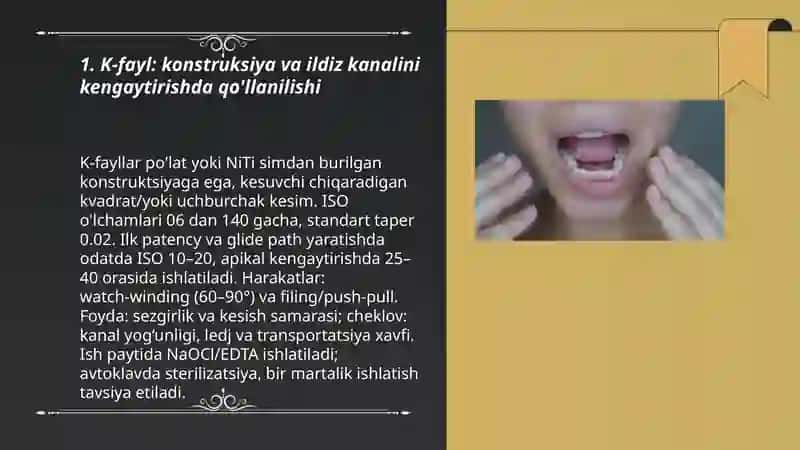 Ildiz kanalini kengaytirishda qo'llanuvchi qo'l asboblari 3