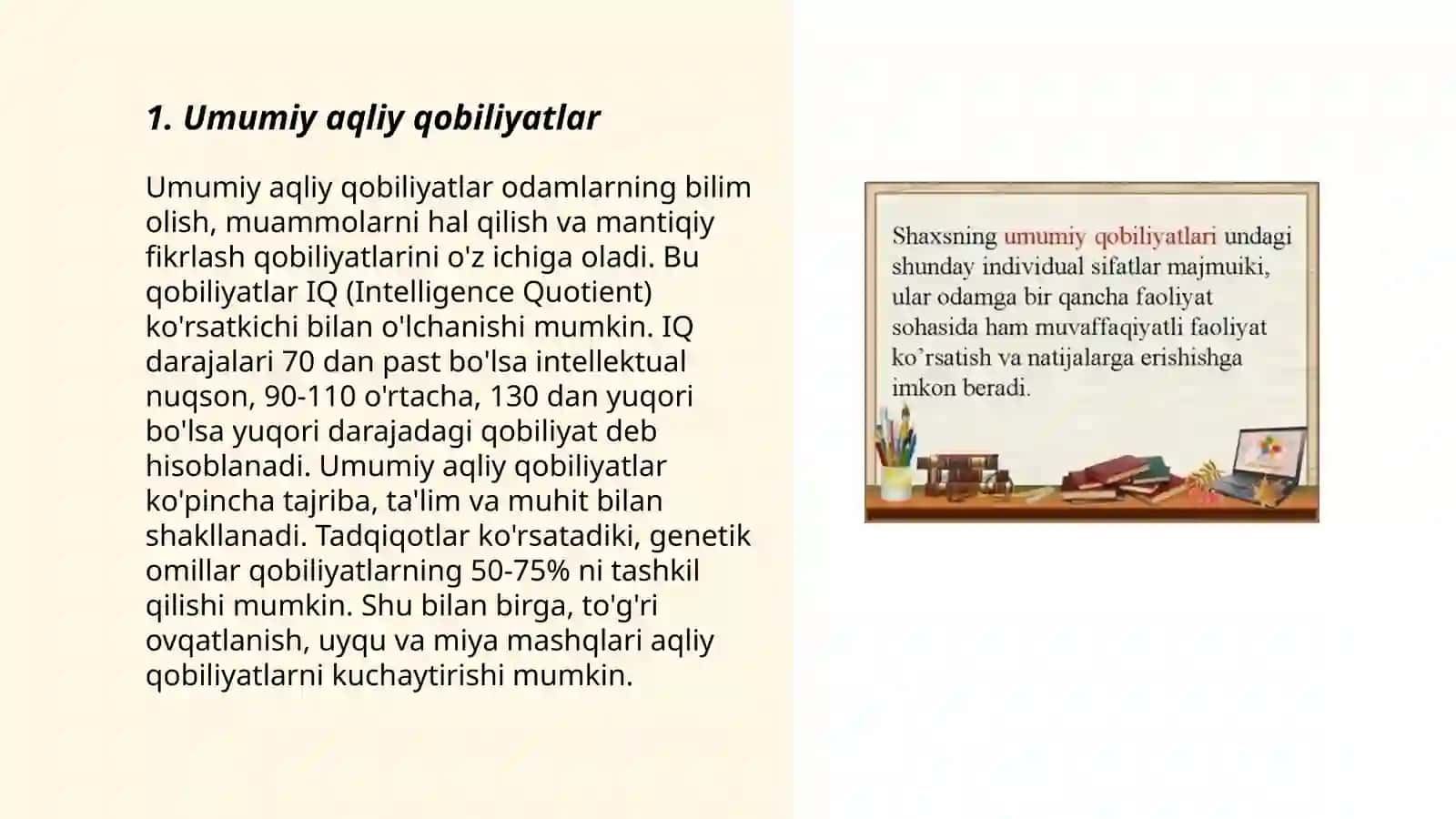 Umumiy va maxsus qobiliyatlar 3
