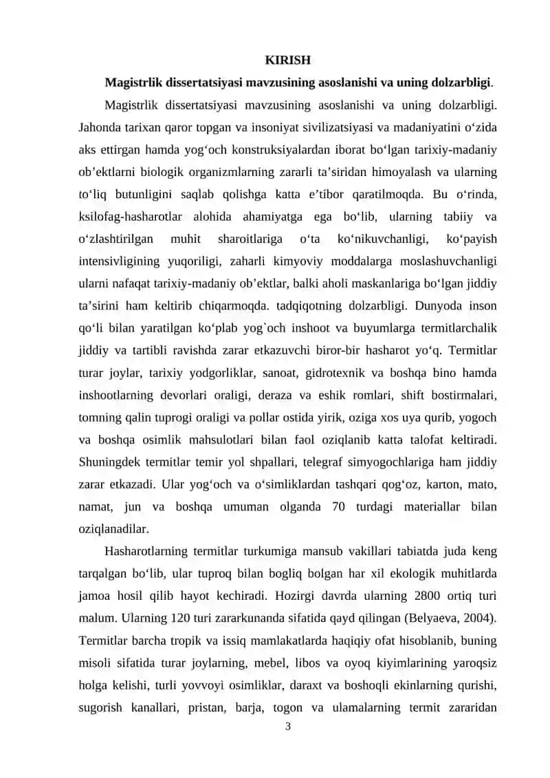 Magistrlik dissertatsiyasi mavzusining asoslanishi va uning dolzarbligi 3
