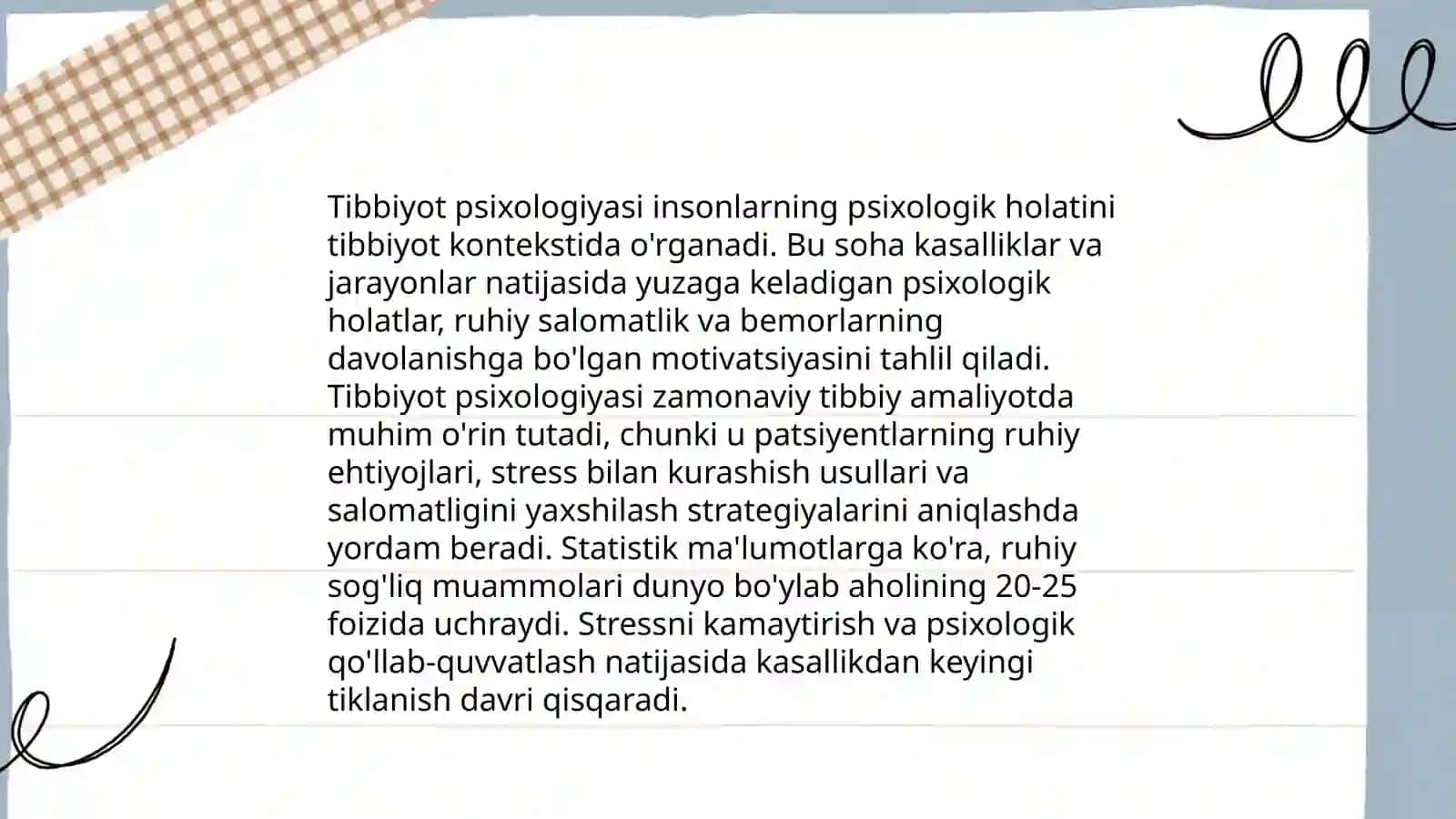 Tibbiyot psixologiyasi va etikasi fanining predmeti,maqsadi va vazifalari 3