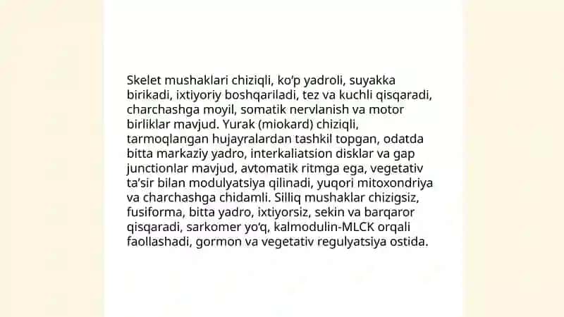 Muskul fiziologiyasi 3