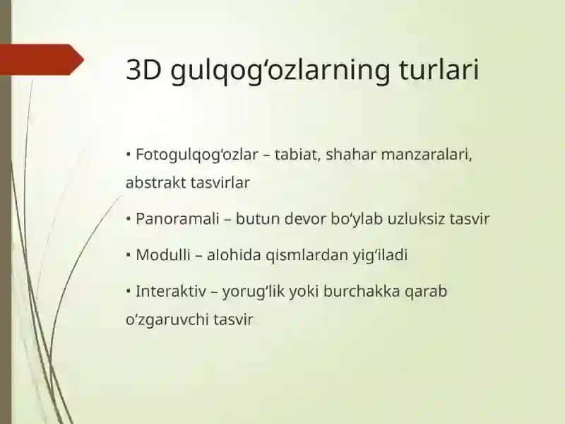 3D gulqog‘ozlarga kirish 3